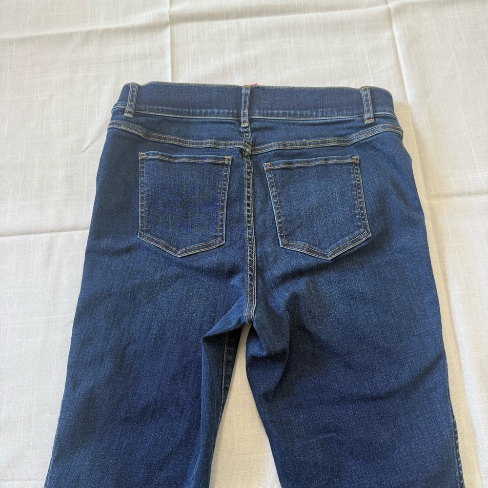 SPANX Ankle Length Skinny Jeans Dark Wash Denim Pull On Women’s Size L - Picture 9 of 11